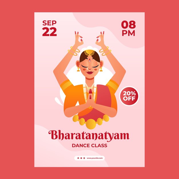 Diseño de cartel de Bharathanatyam