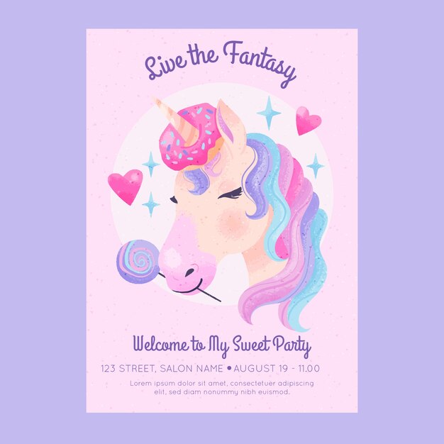 Diseño de cartel de color pastel de caramelo dibujado a mano