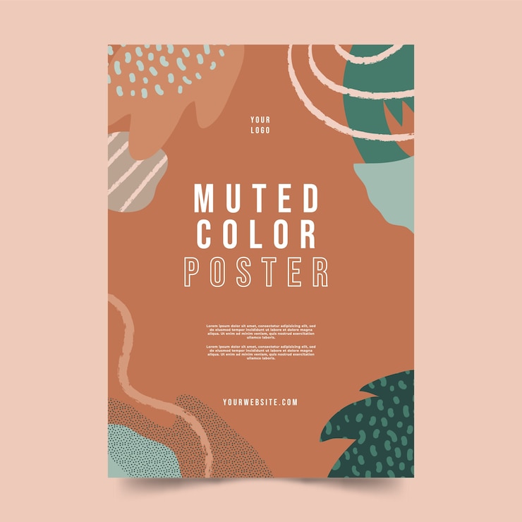 Vector gratuito diseño de cartel de colores apagados dibujado a mano