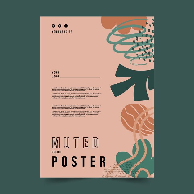 Diseño de cartel de colores apagados dibujado a mano