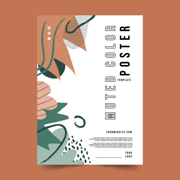 Diseño de cartel de colores apagados dibujado a mano