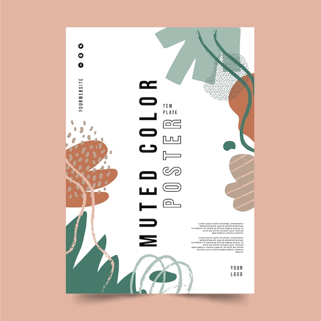 Vector gratuito diseño de cartel de colores apagados dibujado a mano