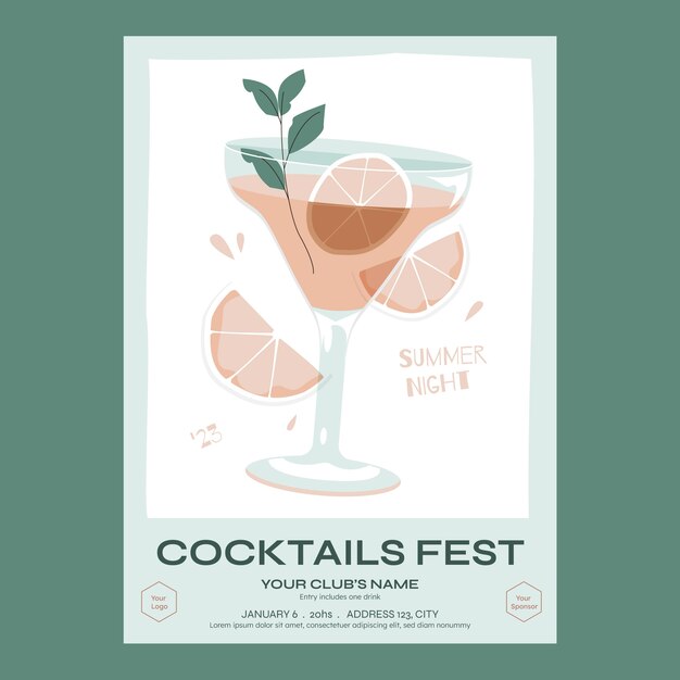 Diseño de cartel de colores apagados.