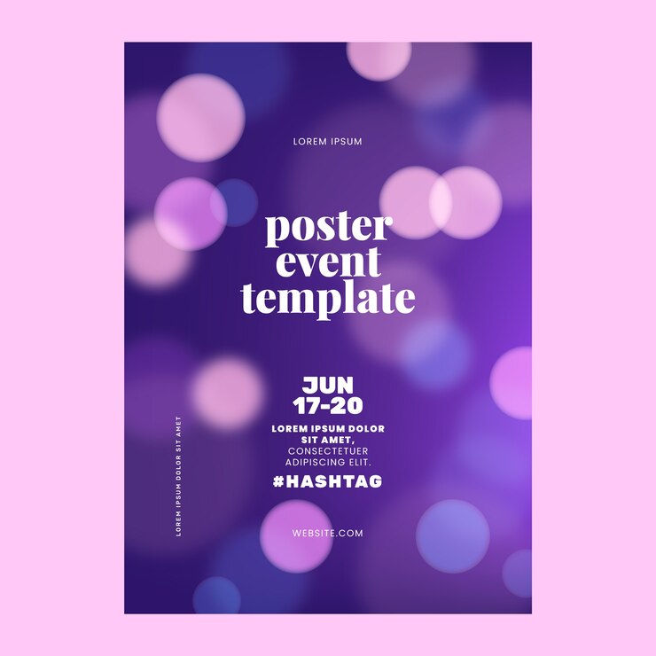 Vector gratuito diseño de cartel de degradado bokeh