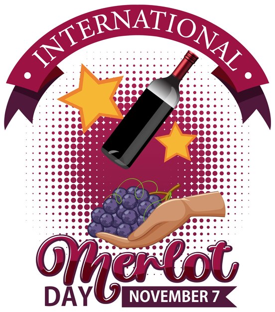 Vector gratuito diseño del cartel del día internacional del merlot.