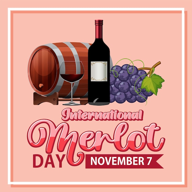 Diseño del cartel del día internacional del merlot.