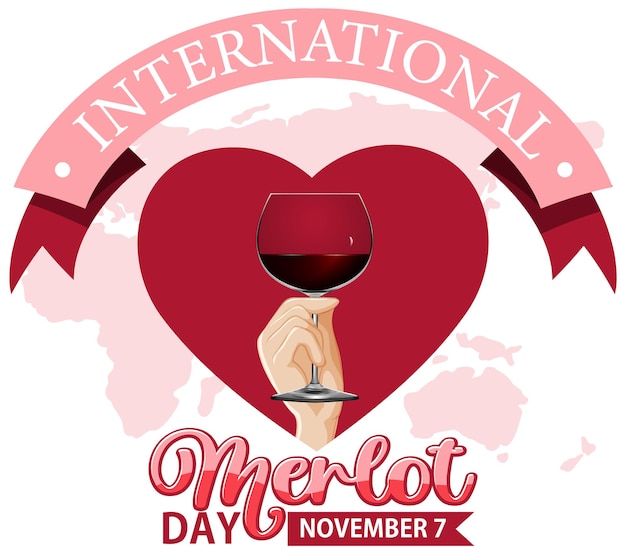 Vector gratuito diseño del cartel del día internacional del merlot.