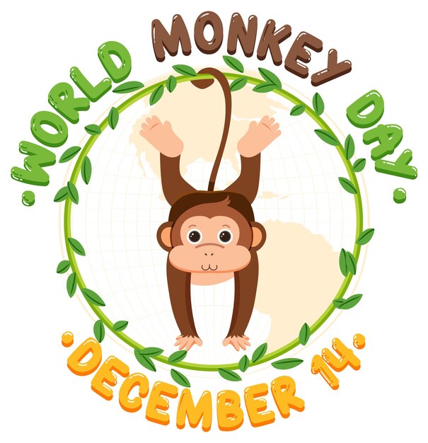 Diseño del cartel del día mundial del mono.