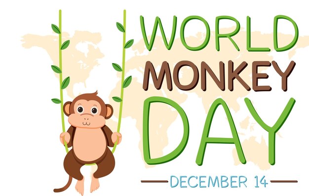 Diseño del cartel del día mundial del mono.