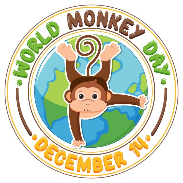 Diseño del cartel del día mundial del mono.