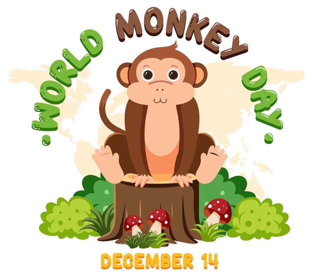 Diseño del cartel del día mundial del mono.