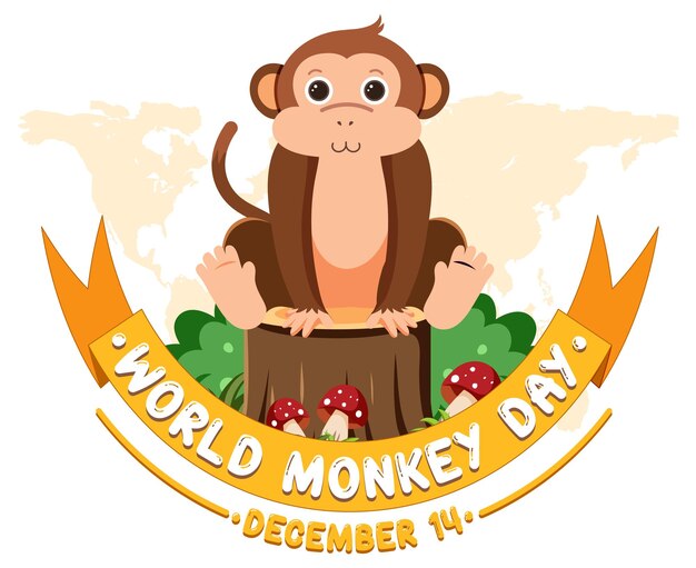 Diseño del cartel del día mundial del mono.
