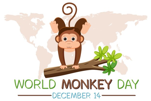 Diseño del cartel del día mundial del mono.