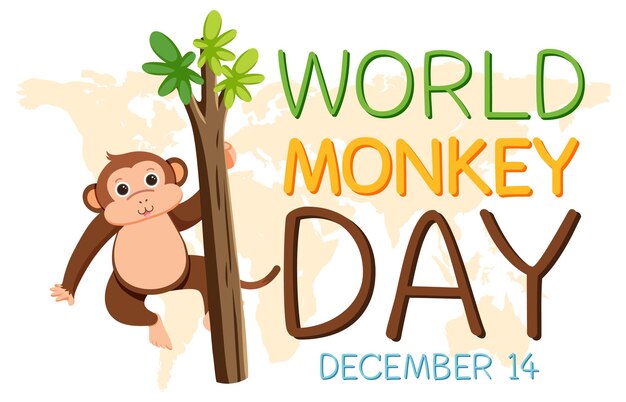 Diseño del cartel del día mundial del mono.