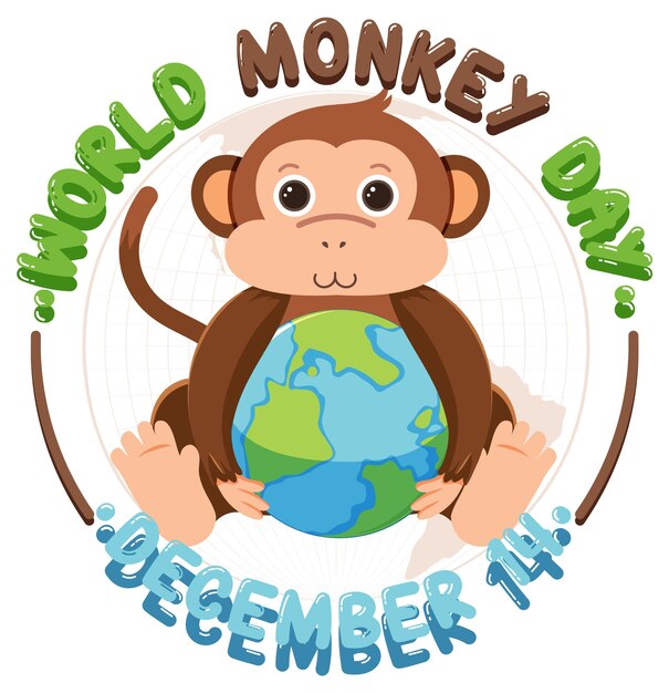 Diseño del cartel del día mundial del mono.