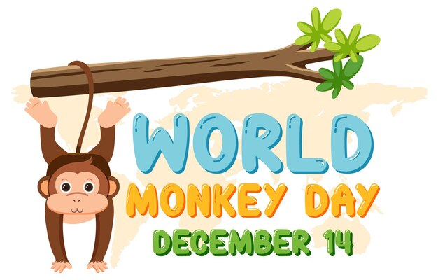 Diseño del cartel del día mundial del mono.