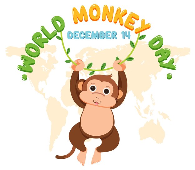 Diseño del cartel del día mundial del mono.