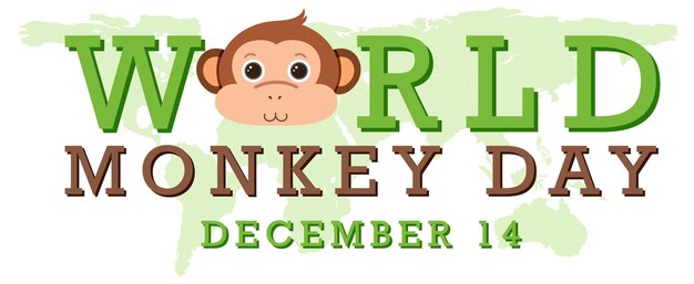 Diseño del cartel del día mundial del mono.
