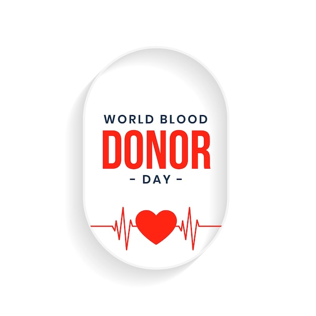 Diseño de cartel de estilo minimalista de conciencia del día mundial del donante de sangre