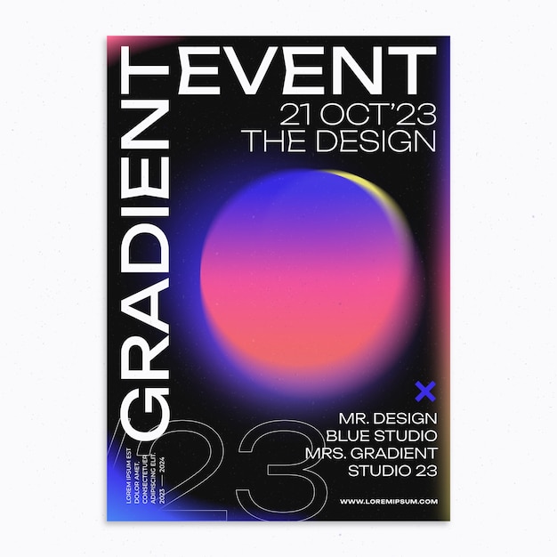 Diseño de cartel de evento degradado.