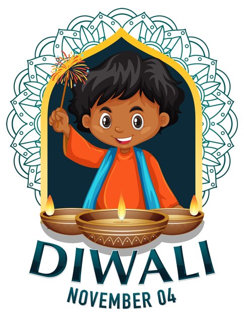 Diseño de cartel de feliz día de Diwali