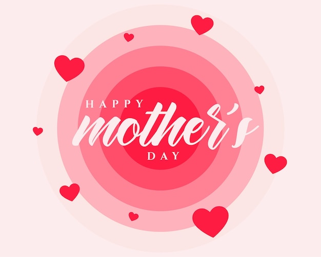 Diseño de cartel de feliz día de la madre con corazones rojos