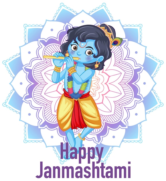 Vector gratuito diseño de cartel para feliz janmashtami.