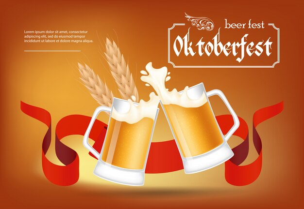 Diseño del cartel del festival de la cerveza Octoberfest