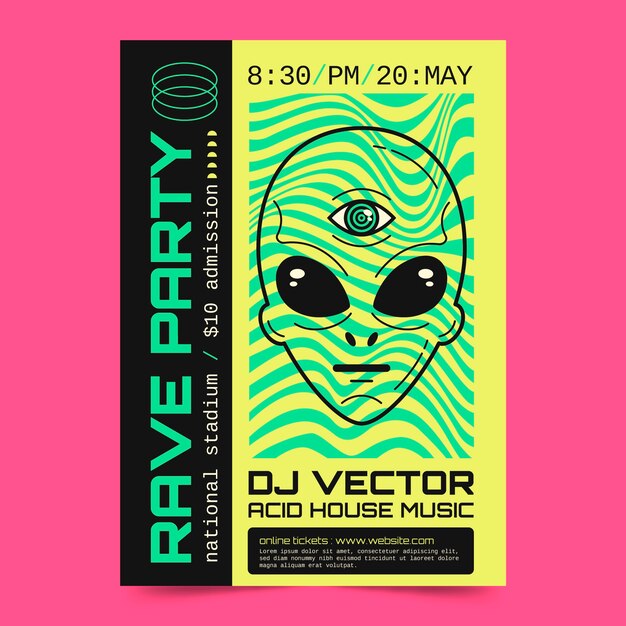 Diseño de cartel de fiesta rave