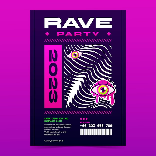 Diseño de cartel de fiesta rave
