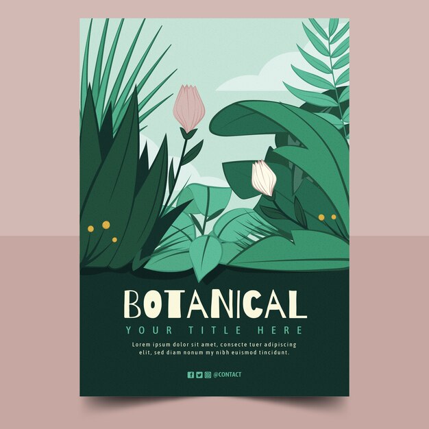 Diseño de cartel de jardín botánico.