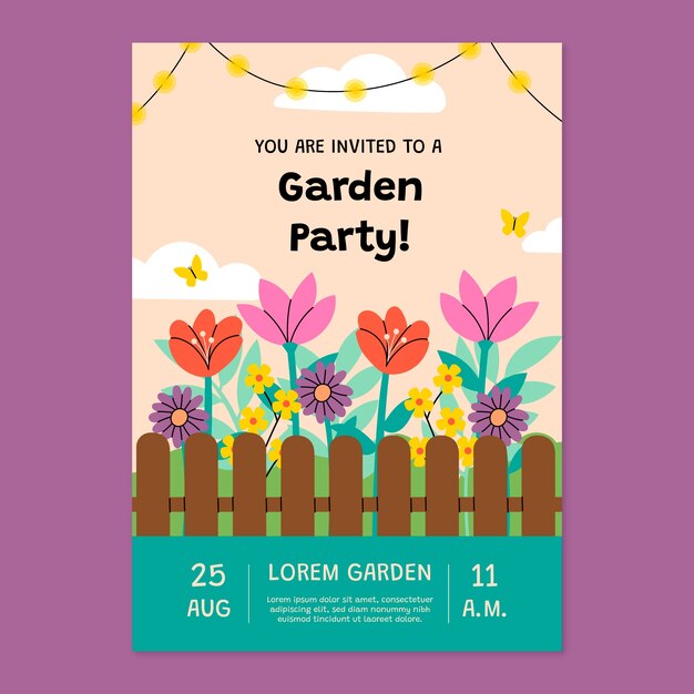 Diseño de cartel de jardín.