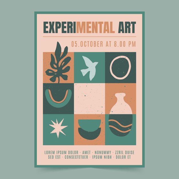 Diseño de cartel de paleta de colores apagados