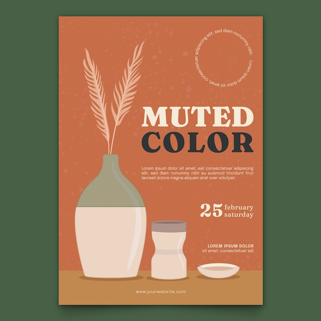 Diseño de cartel de paleta de colores apagados