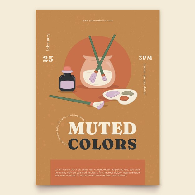 Diseño de cartel de paleta de colores apagados
