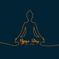 Vector gratis diseño de cartel de pose de día de yoga de estilo de línea