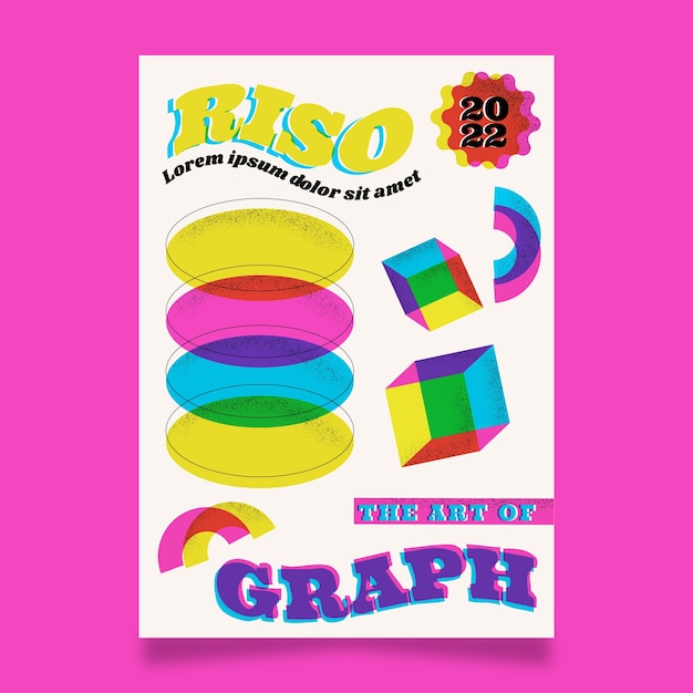 Diseño de cartel de risografía dibujada a mano.