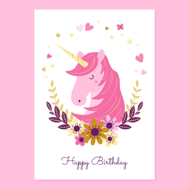 Diseño de cartel de unicornio dibujado a mano
