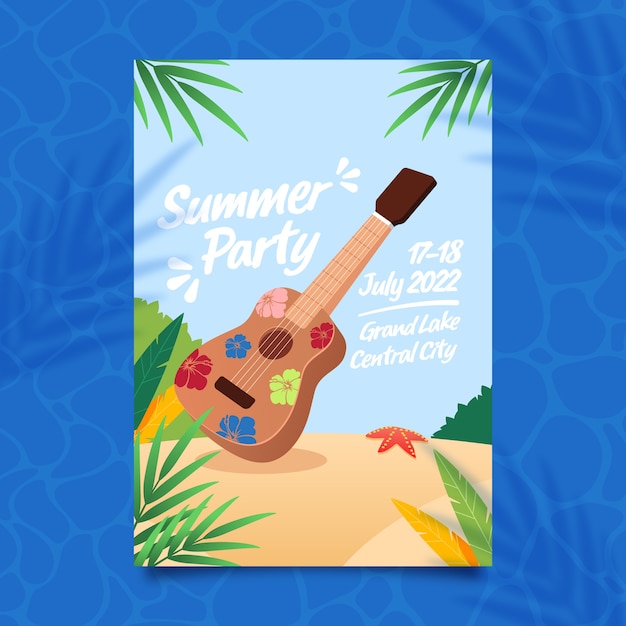 Vector gratuito diseño de cartel de verano dibujado a mano.