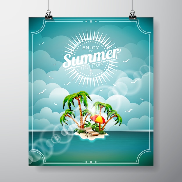 Vector gratuito diseño de cartel de verano