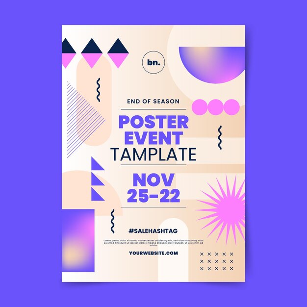 Diseño de carteles abstractos con gradiente