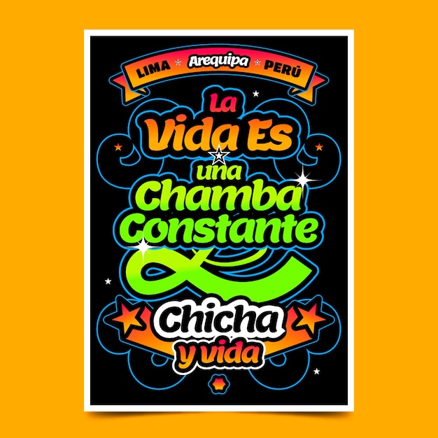 Diseño de carteles de arte chicha