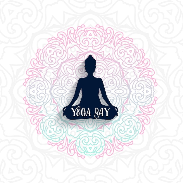 Diseño de carteles de celebración del día internacional del yoga 21 de junio.