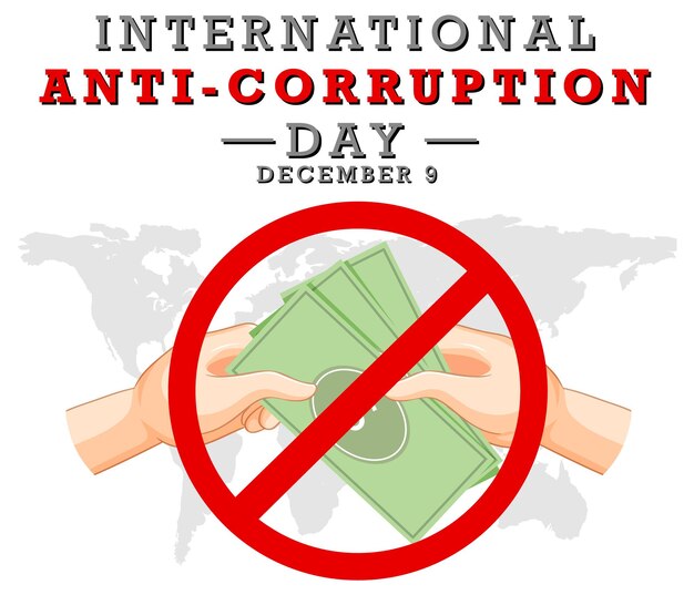 Diseño de carteles del día internacional contra la corrupción.