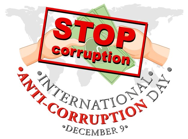 Diseño de carteles del día internacional contra la corrupción.