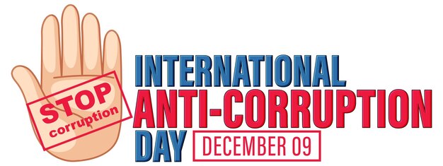Diseño de carteles del día internacional contra la corrupción.
