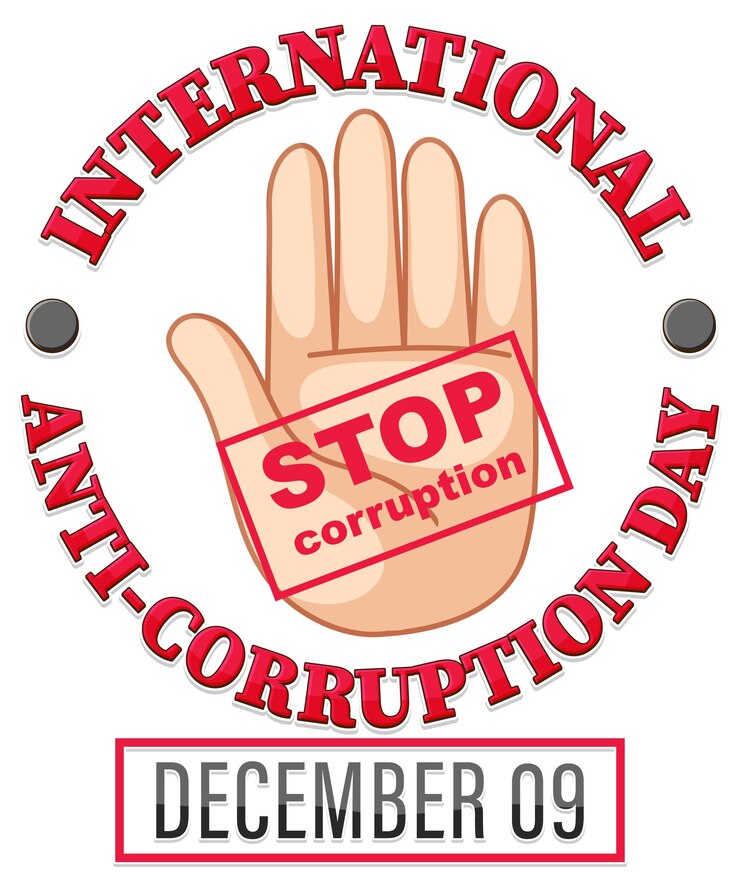 Vector gratuito diseño de carteles del día internacional contra la corrupción.