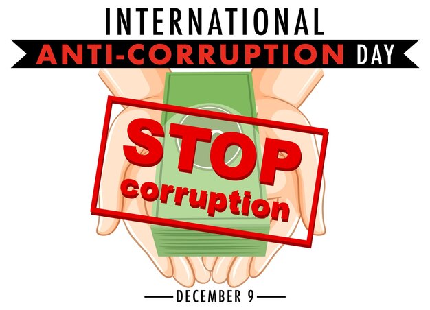 Diseño de carteles del día internacional contra la corrupción.