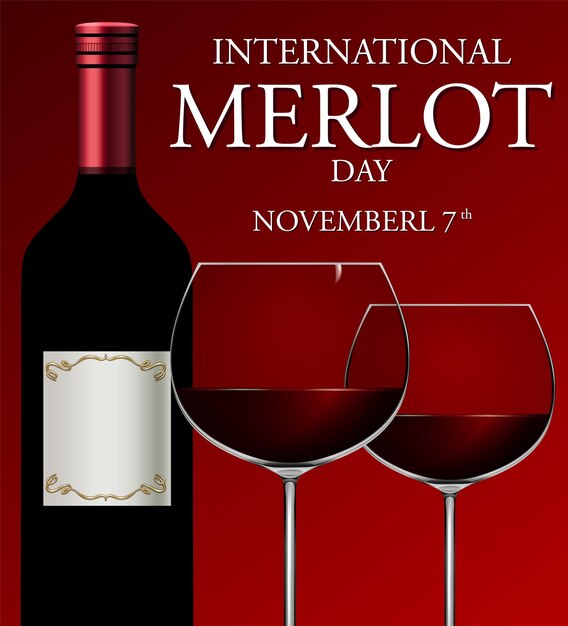 Diseño de carteles del Día Internacional del Merlot
