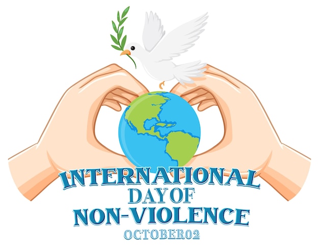 Diseño de carteles del día internacional de la no violencia